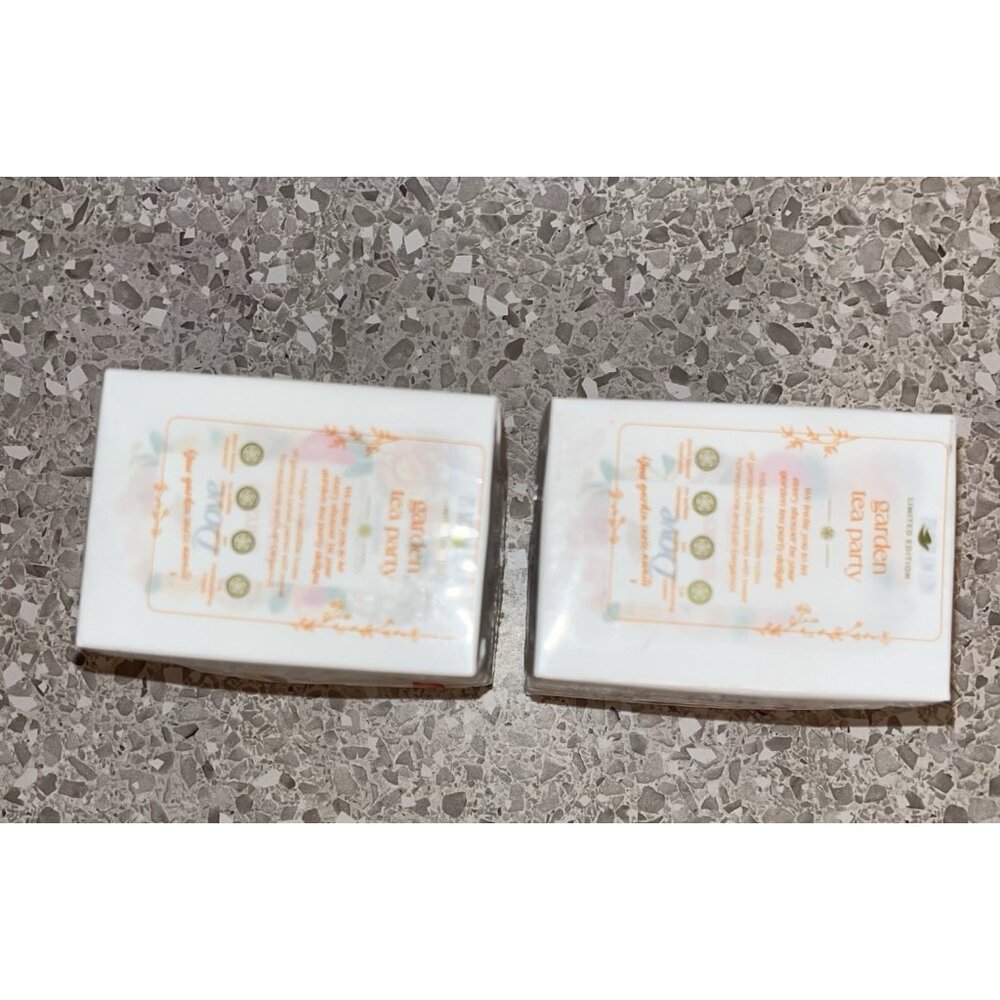 Dove Garden Tea Party Bar Soap Honeysuckle Gardenia Two 4 Bar Pack Bars NEW - Picture 2 of 8